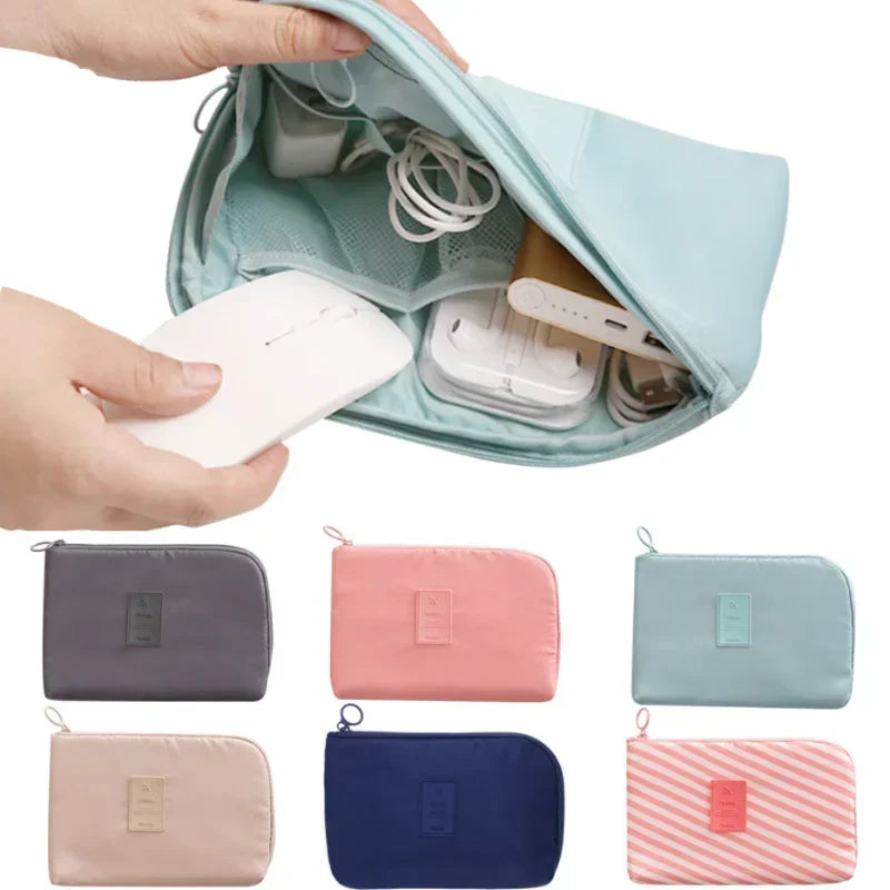 Travel Portable Earphone Data Cable Storage Bag Organizer Case Multi-Function Data Cable Headset Bag Women Handbag Makeup Bag