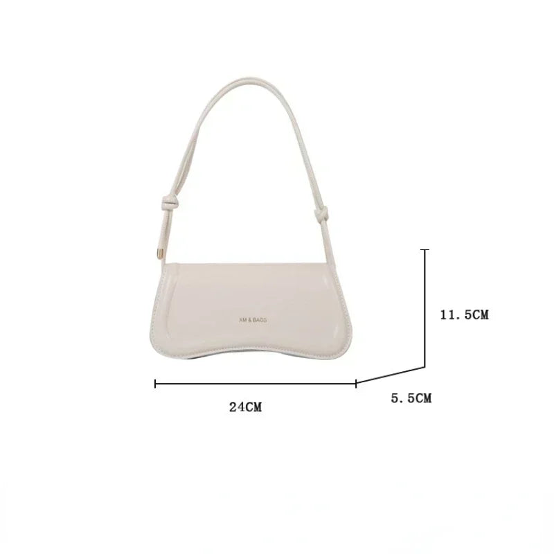 Ladies Shoulder Crossbody Bags PU Leather Women Underarm Bags Solid Color Small Top-handle Bags Purse Female Daily Handbags