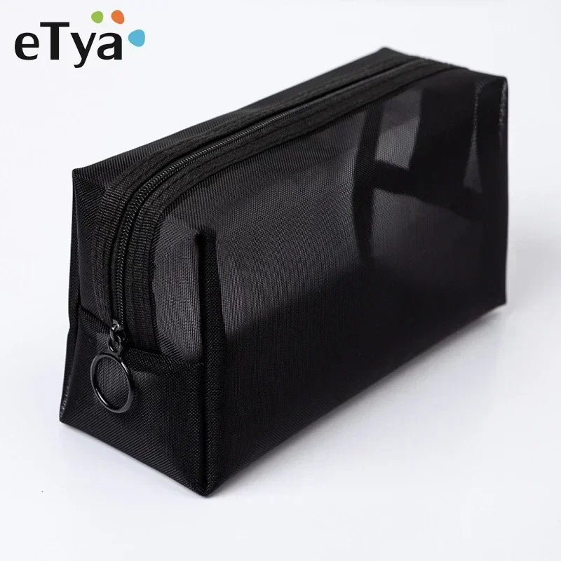 ETya Women Transparent Cosmetic Bag Travel Function Makeup Case Zipper Make Up Organizer Storage Pouch Toiletry Beauty Wash Bag