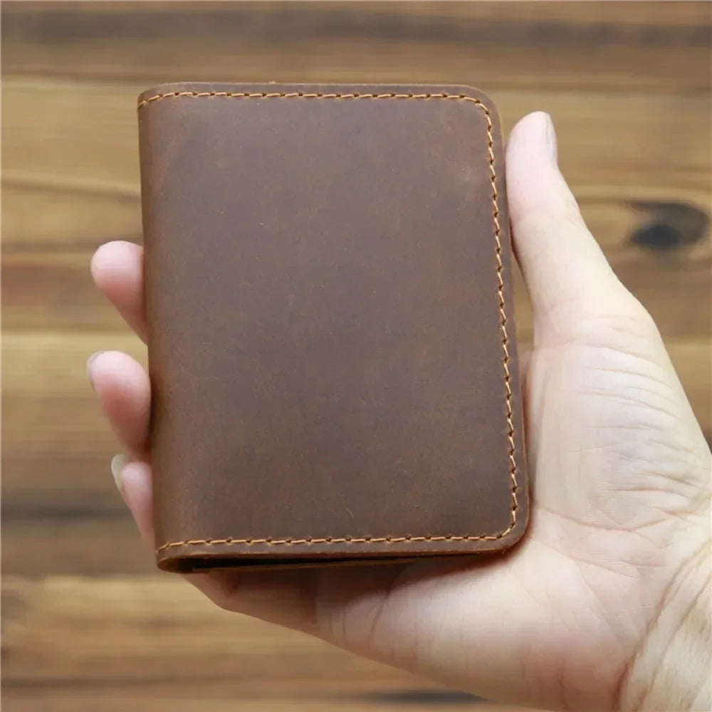 Handcraft Leather Credit Card Holder Vintage Small Wallet for Credit Cards Case and Driver License Vintage Style Gift for Men