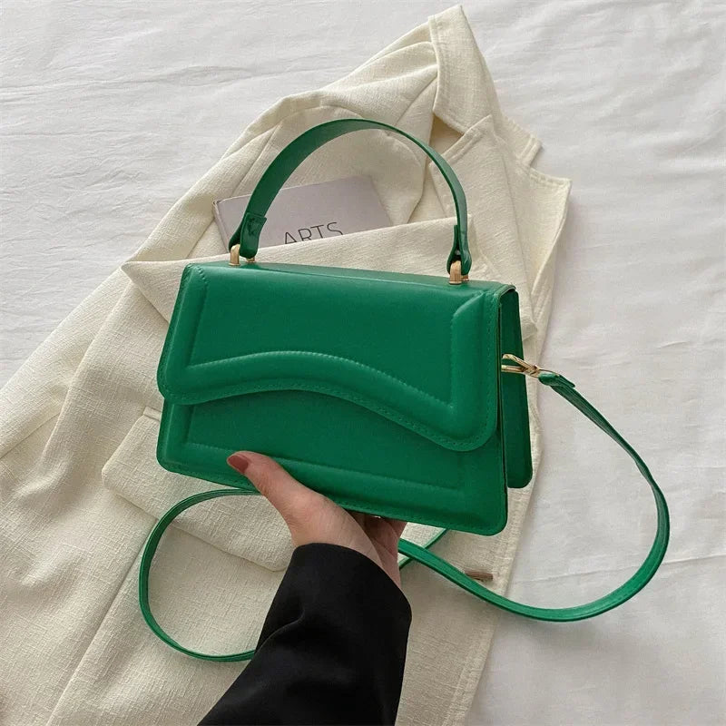 High Quality PU Leather Handbag Purse Women's Bag Solid Color Shoulder Crossbody Bags Lady Messenger Small Tote for Women Girls