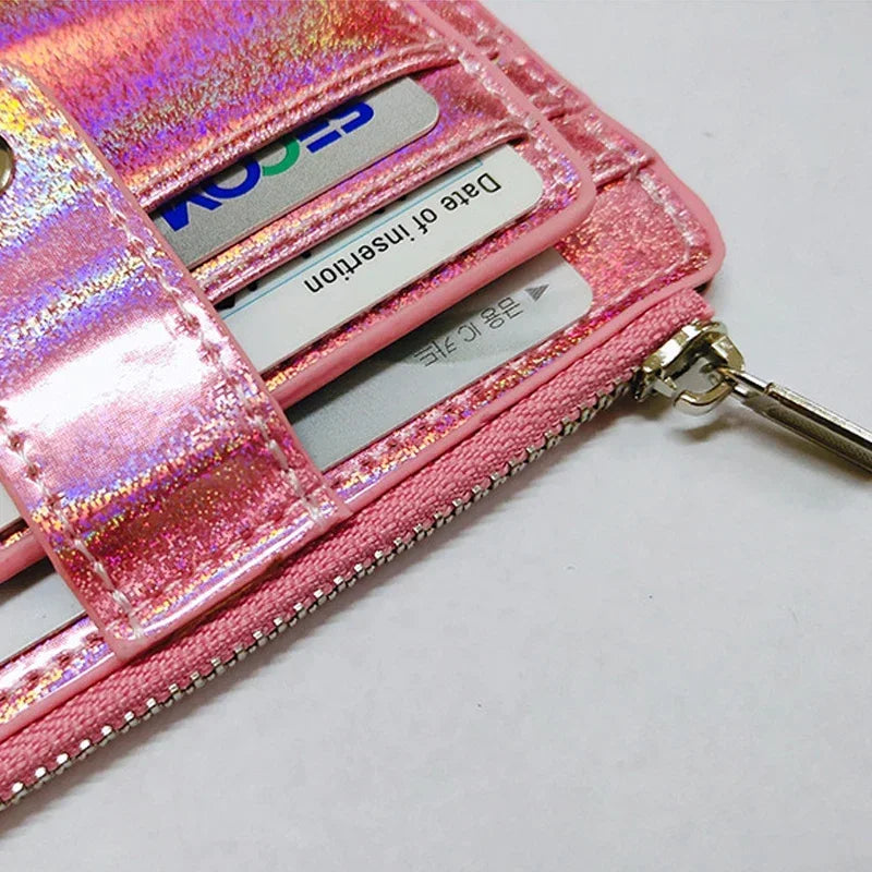 2023 Laser Women's Wallet Cute Design Large Capacity Multi -card Cash Coin Purse Pocket Pocket Love Pattern Accessories