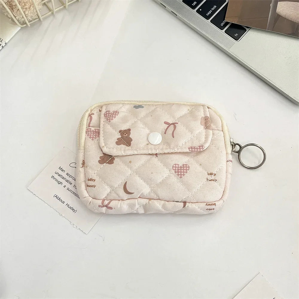 Cute Cartoon Small Travel Cosmetic Lipstick Earphone Card Portable Storage Bag Purse Women Gift Pouch Make Up Bags Organizer