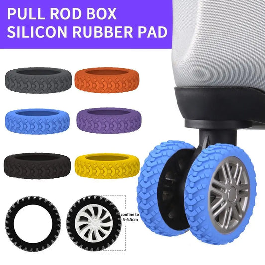 8PCS Travel Luggage Caster Shoes Silicone Suitcase Wheels Protection Cover with Silent Sound Reduce Noise Luggage Accessories