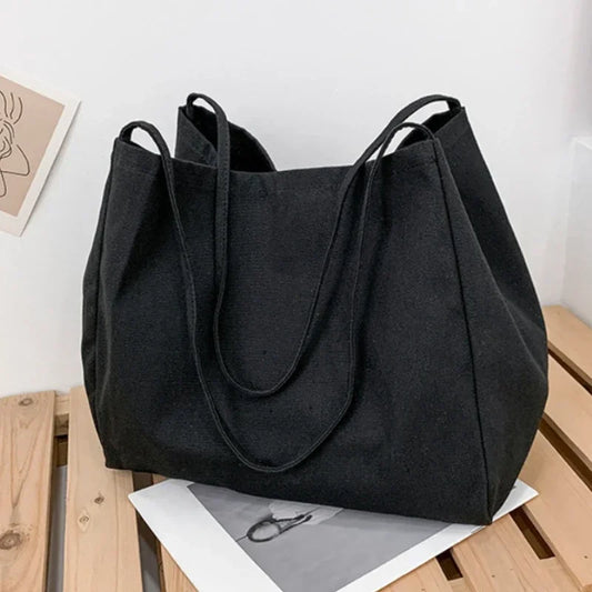 Large Capacity Canvas Tote Bag - Eco Reusable Grocery Handbag for Women