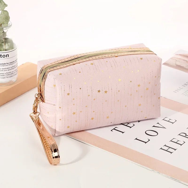 Fashion Portable Cosmetic Bag Clutch Bag PU Leather Travel Toiletry Storage Case Makeup Organizer Pouch Bags for Women