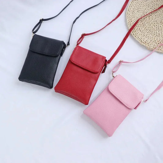 Women's PU Leather Crossbody Bag - Mobile Phone Purse, Small Shoulder Handbag