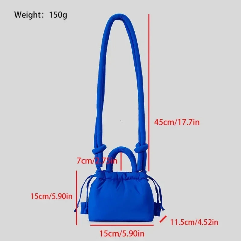 Fashion Small Puffer Tote Bag Designer Padded Women Shoulder Bags Nylon Down Cotton Crossbody Bag Mini Lady Handbags 2025