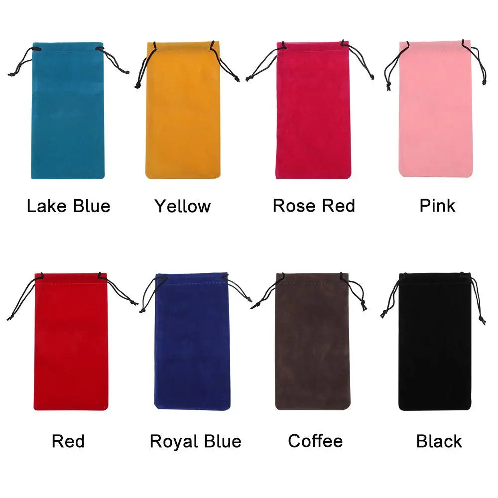 Portable Solid Color Drawstring Pouch Sunglasses Bags Myopia Customized Glass Case Soft Fabric Eyeglasses Bag