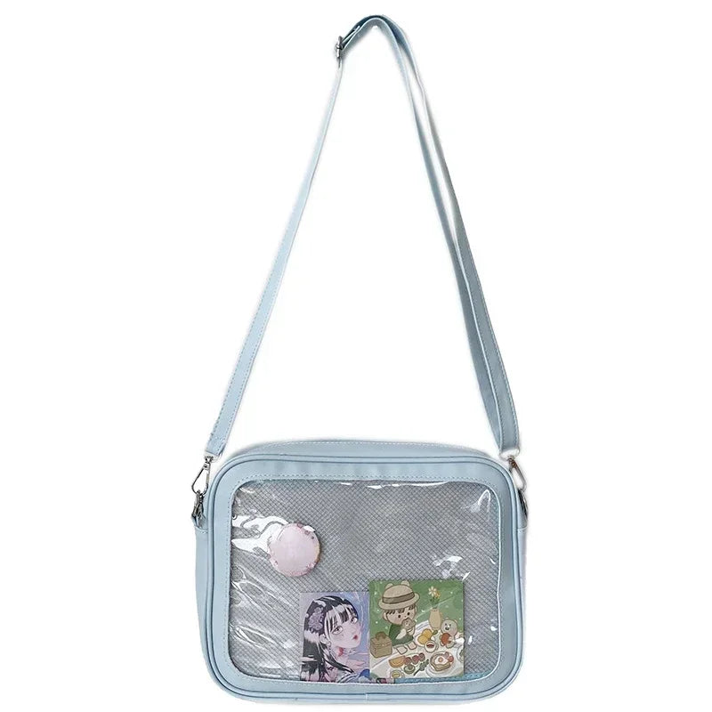 Luxury Pu Ita Bag Crossbody Women Sweet Lolita Bags Cute Transparent Pocket Japanese Style Shoulder Bag Purses and Handbags