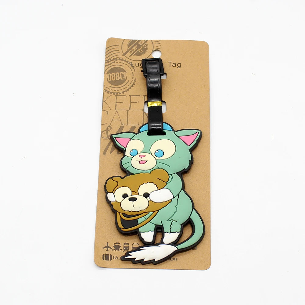 Disney Bear Duffy Luggage Tag Travel Accessories Cartoon StellaLou Cute LinaBell Baggage Label Suitcase ID Address Card Holder