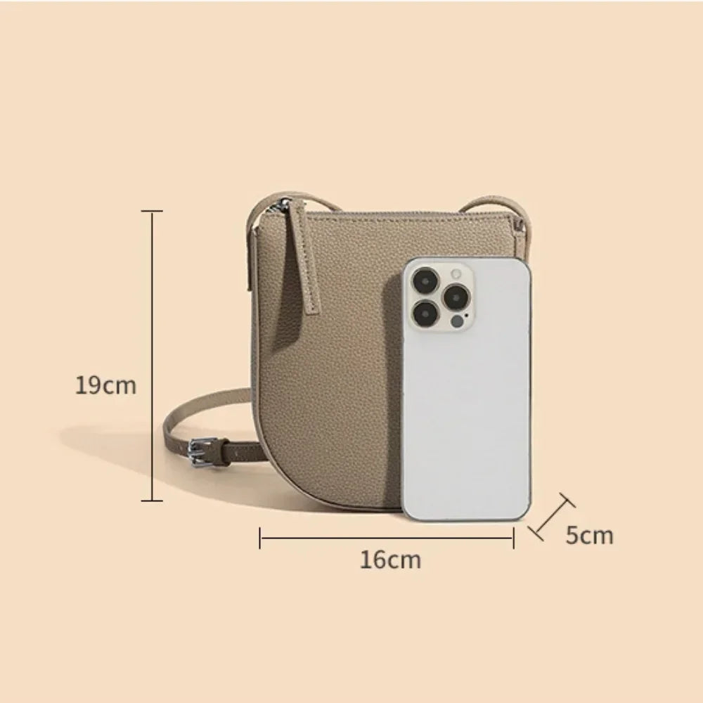 Genuine Leather Real Cowhide Women's Versatile Fashion Phone Bag Women Messenger Bag Small Shoulder Bag Crossbody Bags for Women