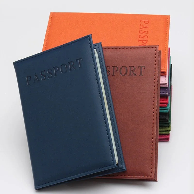 1PC Fashion New PU Women Passport Holder Couple Models Girls Travel Passport Cover Unisex Card Case Man Card Holder Wallet