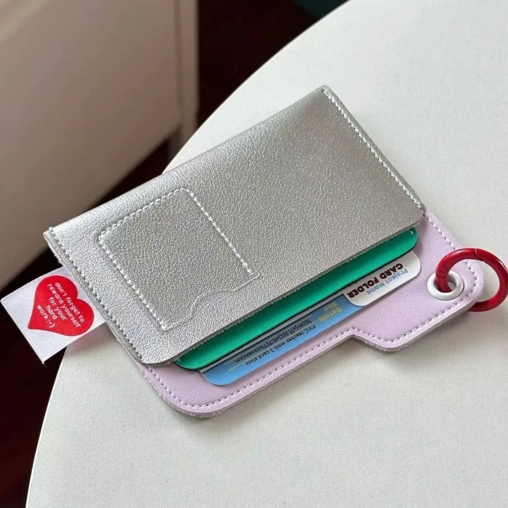 Fashion PU Leather Card Holder Ultra-thin Lightweight Passport Protector Candy Color Multi-card Holders Card Bag Women Men