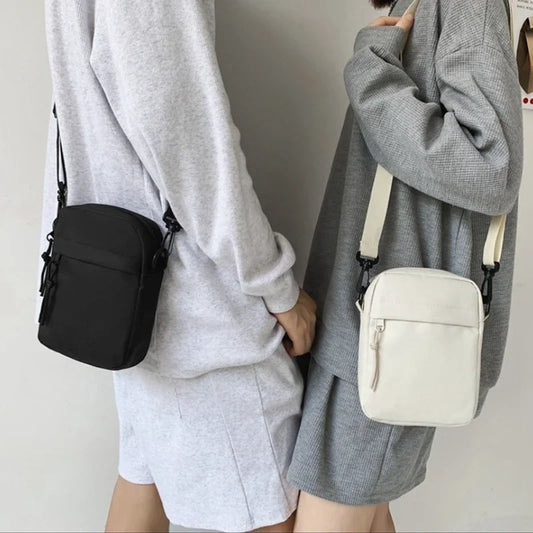 Canvas Women's Crossbody Bag Trend 2025 Oxford Shoulder Handbag Korean Solid Color Student Phone Bag Simple Shopper Bags Purse