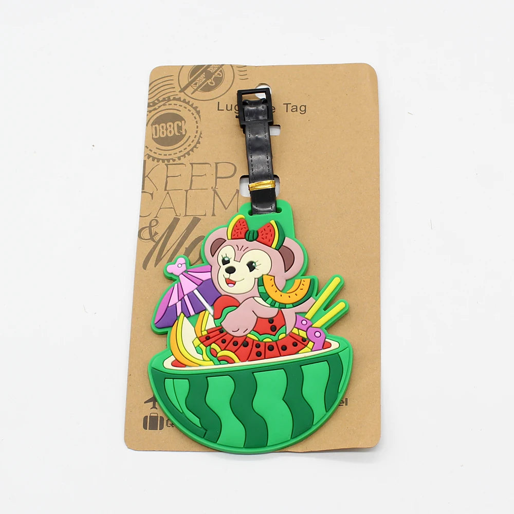 Disney Bear Duffy Luggage Tag Travel Accessories Cartoon StellaLou Cute LinaBell Baggage Label Suitcase ID Address Card Holder