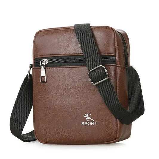 Vintage Messenger Bag Men PU Leather Business Worker Shoulder Bag Brown Black Man Crossbody Bag Male Handbag Gift for Husband