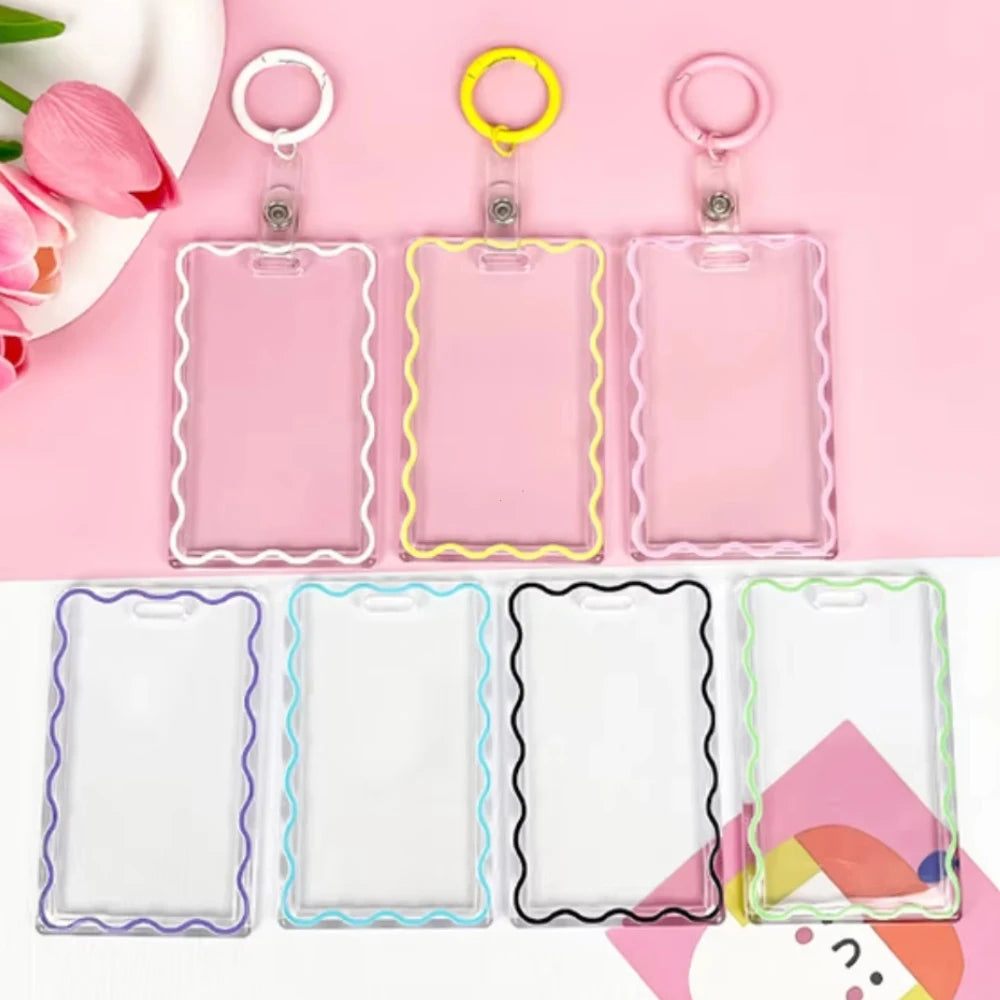 Transparent Acrylic Picture Frame ID Card School Supplies New Unisex Hard Plastic Work Card Holder Business Case Protector Cover