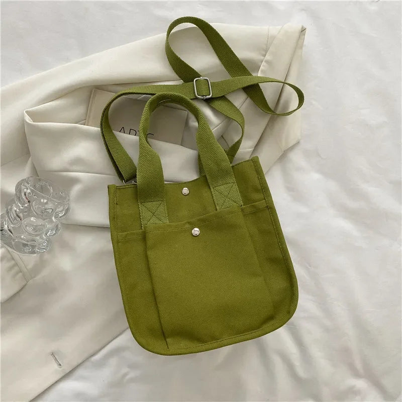 Women Crossbody Bags Canvas Solid Color Casual Tote Bag Messenger Bag Shoulder Bag Brand Designer Simplicity Girl's Handbags