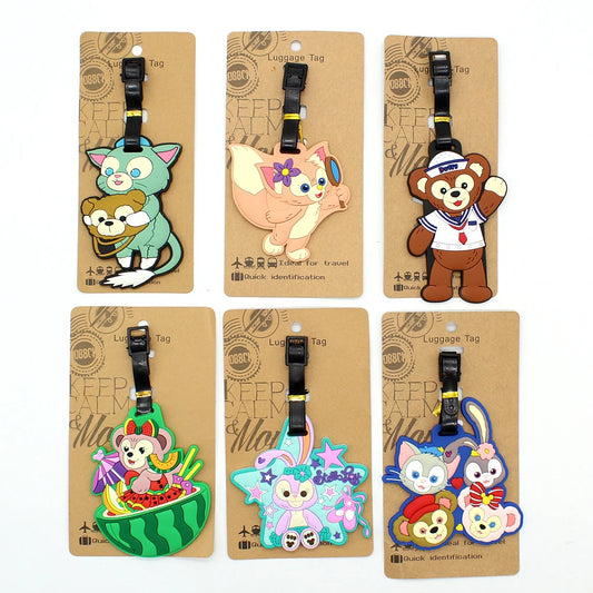 Disney Bear Duffy Luggage Tag Travel Accessories Cartoon StellaLou Cute LinaBell Baggage Label Suitcase ID Address Card Holder