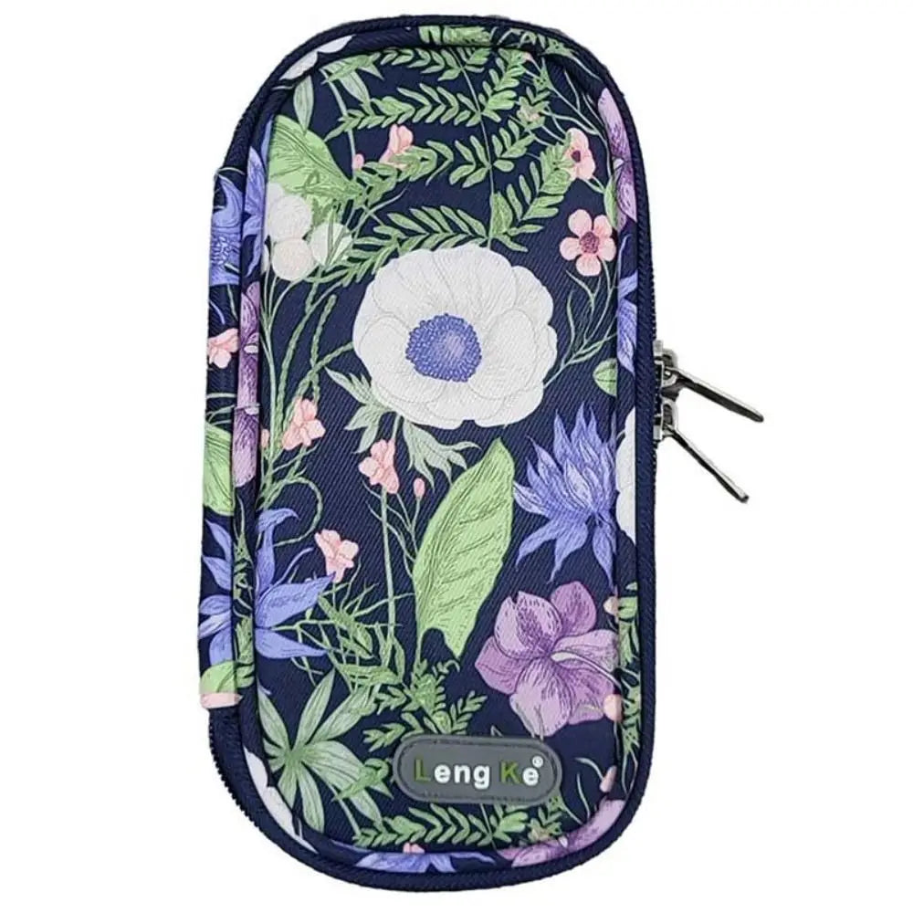 Portable Oxford Cloth Insulin Cooling Bag Floral Pattern Waterproof Insulin Cooler Pen Bag Glaciated Cold Storage Bag