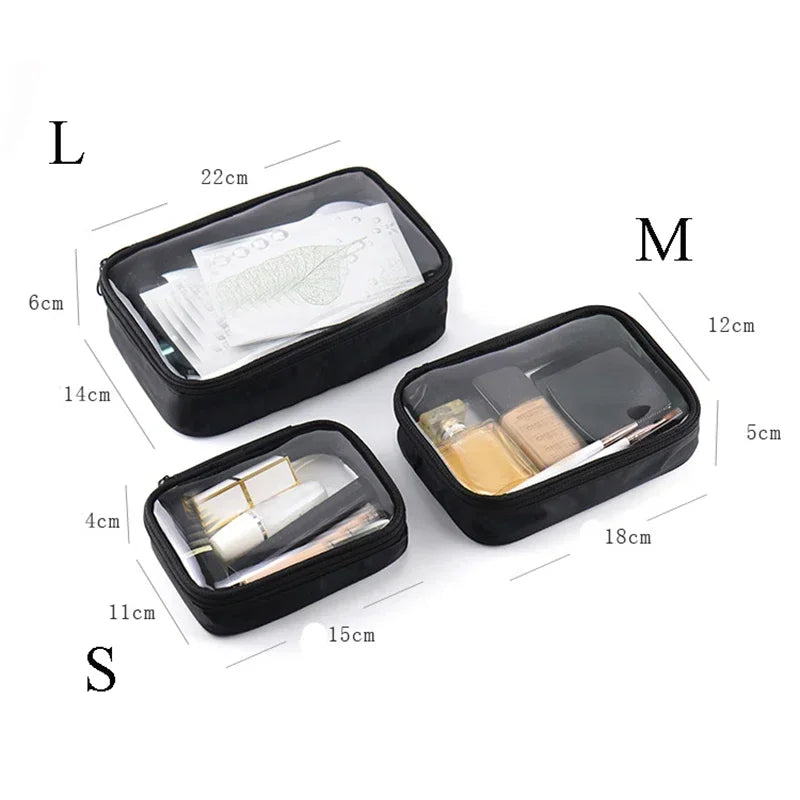 Waterproof Transparent PVC Cosmetic Bag Women Make Up Case Travel Zipper Makeup Beauty Wash Organizer Toiletry Storage Kit Bags