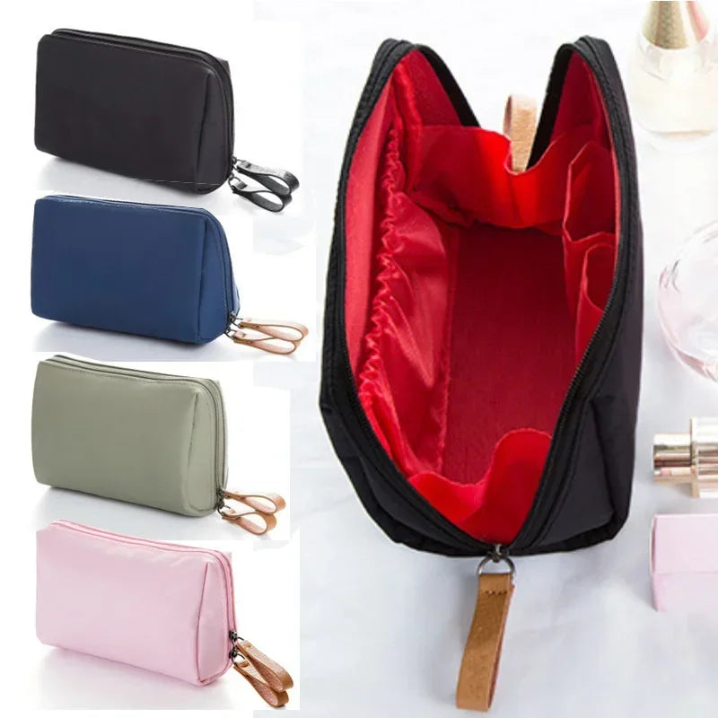 Solid Color Cosmetic Bag Women Makeup Pouch Toiletry Bag Fashion Necessaries Make Up Organizer Case Waterproof Wash Kit