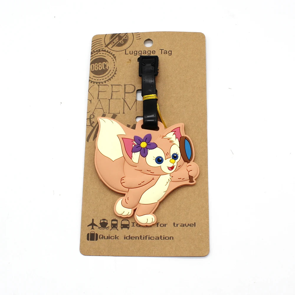 Disney Bear Duffy Luggage Tag Travel Accessories Cartoon StellaLou Cute LinaBell Baggage Label Suitcase ID Address Card Holder