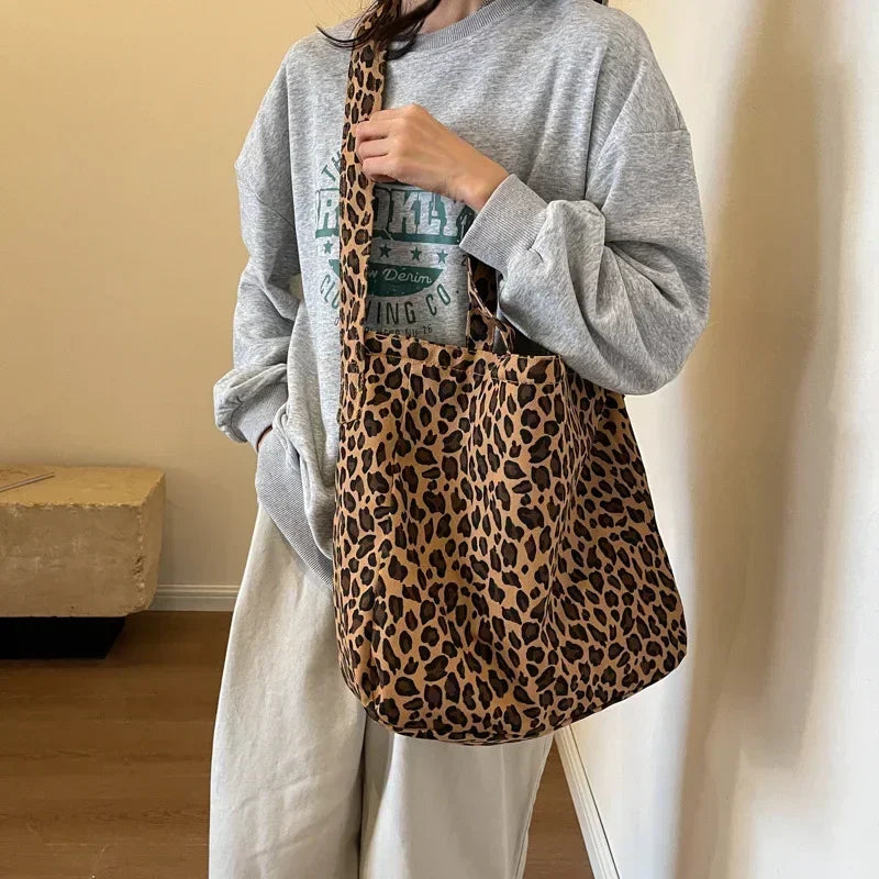 Leopard Design 2025 Korean Fashion Big Crossbody Bags for Women Travel Handbag Lady Shopper Shopping Shoulder Bag Bolsa Feminina