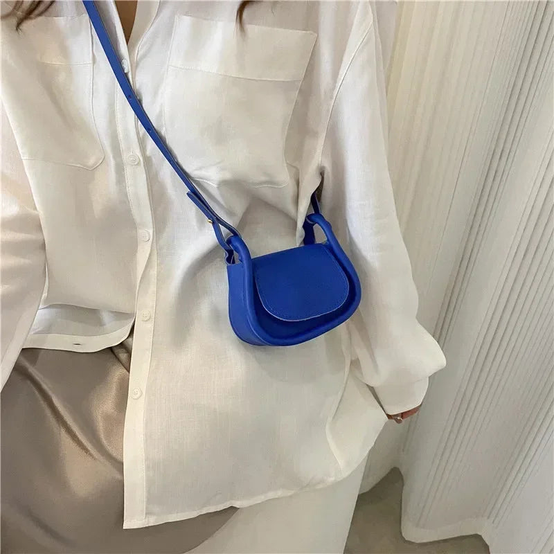 Fashion Candy Color Crossbody Bag for Women Mini PU Leather Shoulder Bag Handbag Card Holder Lipstick Coin Money Pouch