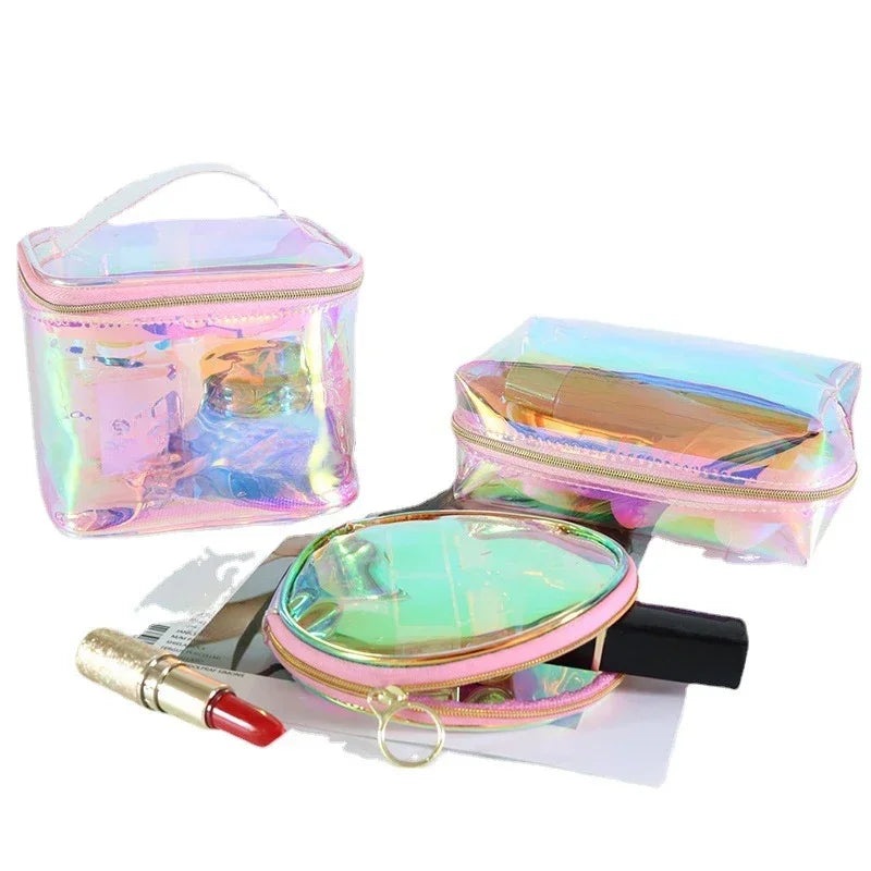 PVC Women Travel Transparent Storage Bag Toiletries Organize Waterproof Cosmetic Bag Portable Makeup Bag Female Wash Bag Handbag