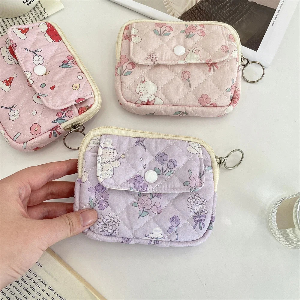 Cute Cartoon Small Travel Cosmetic Lipstick Earphone Card Portable Storage Bag Purse Women Gift Pouch Make Up Bags Organizer