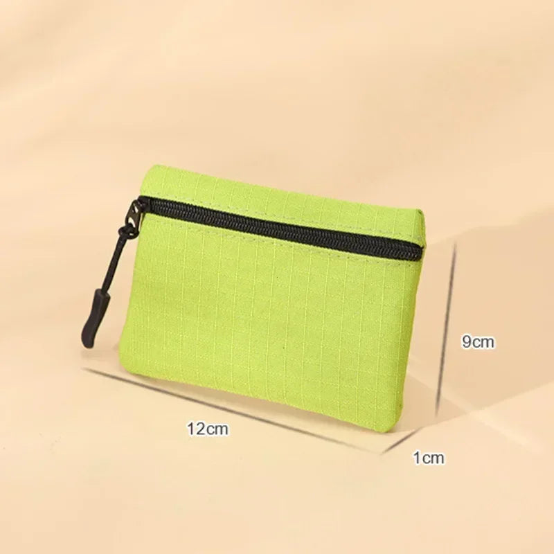 Canvas Mini Coin Purse Simple Zipper Kid Storage Pouch Money Pocket Solid Color Coin Key Bag Women Men Cute Wallet Mini Purse