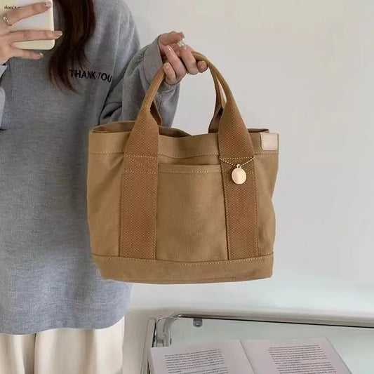 Large Canvas Tote Bag Women's Handbag Casual Bookbag Lunch Bag