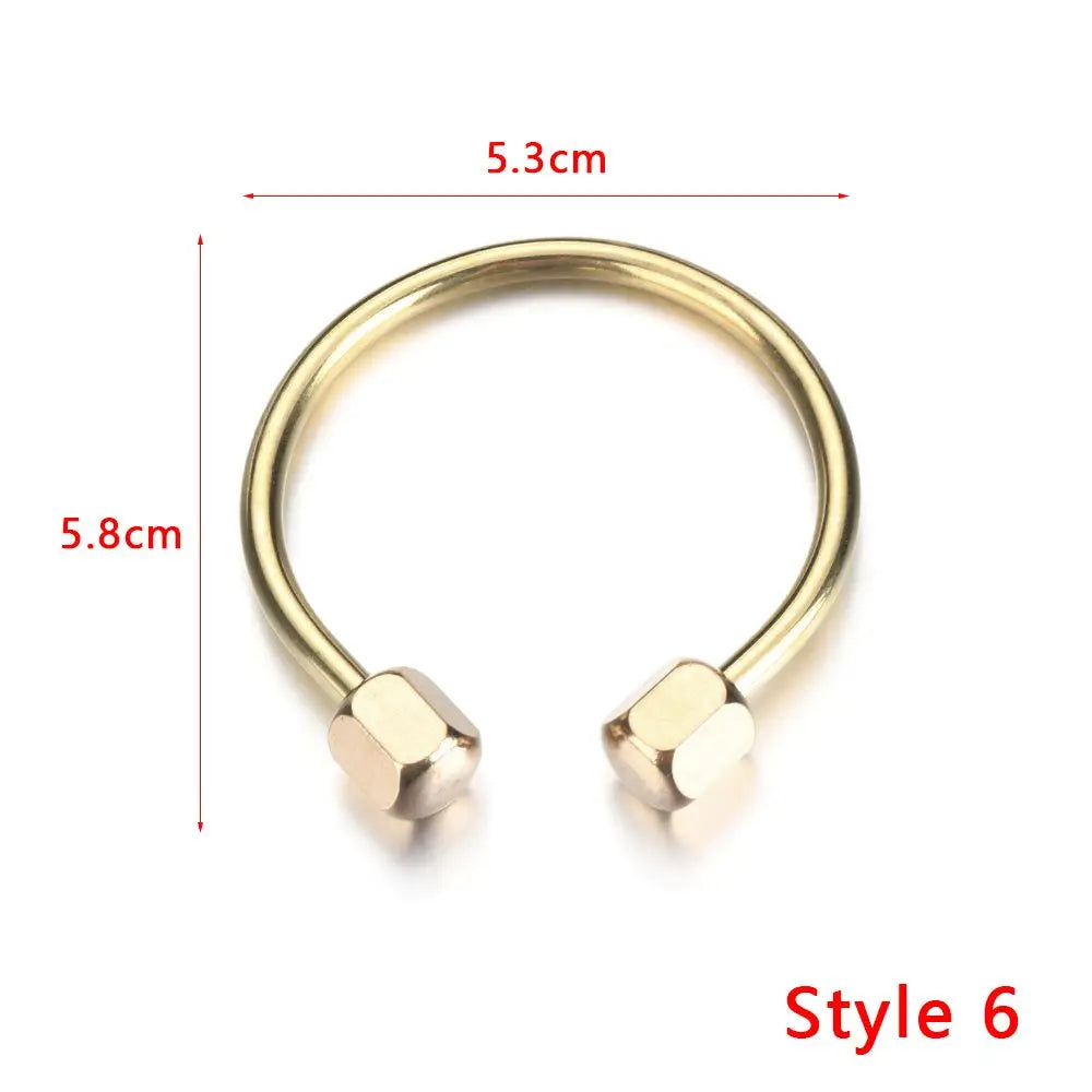 Portable Brass Keychain Creative Unique Key Ring Pendant Whistle Ruler Buckles DIY Craft Tools Jewelry Accessories