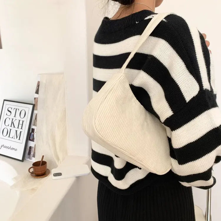 Fashion Simple Totes Bags for Women Plush Trendy Vintage Handbag High Quality Female Small Subaxillary Bags Casual Shoulder Bag