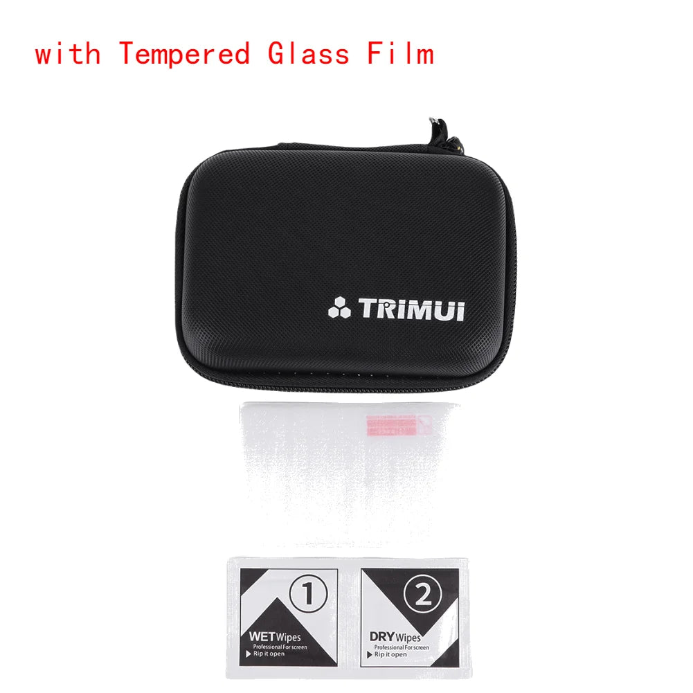 for Trimui Brick Hard Carrying Case Travel Protective Case Anti-scratch Tempered Glass Screen Protector with Tempered Glass Film