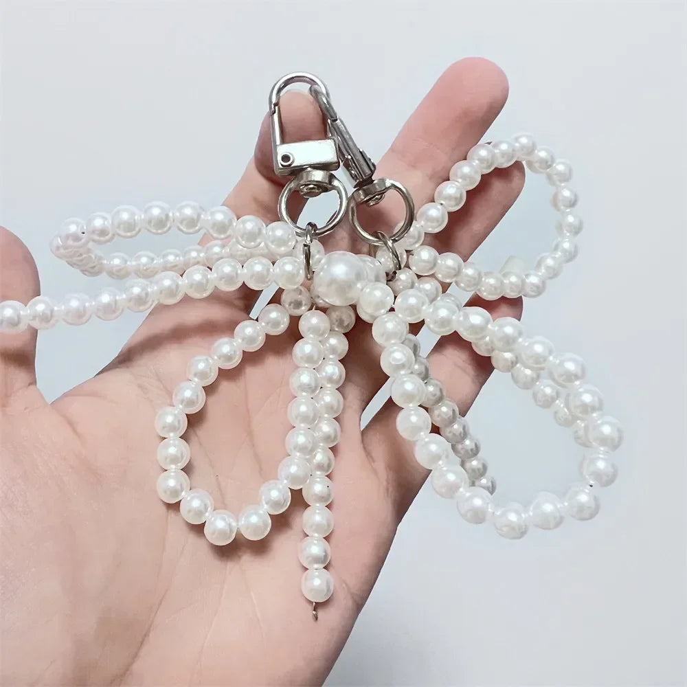 Bag Decoration Bead Keychain Bowknot Pendant Bag Charm Suitable for Any Occasion Bags Keychain Women's Hand-held Chain Lanyard