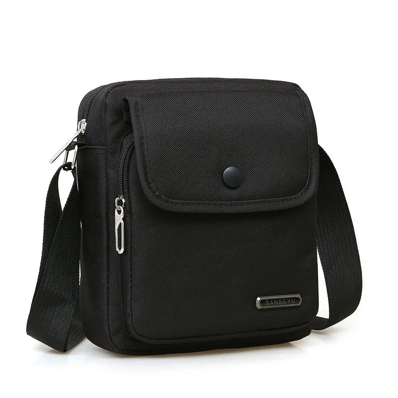 Small Durable Vintage Canvas Water Resistant Messenger Crossbody Bag with Multi-pockets Nylon Messenger Bag