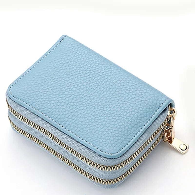 PU Leather Rfid Women's Zipper Card Wallet Small Change Wallet Purse For Female Short Wallets With Card Holders Woman Purse