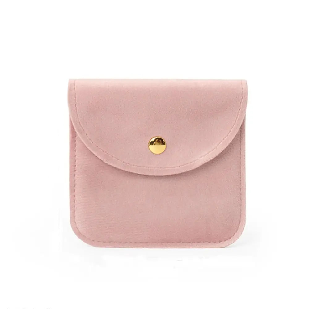 Portable Velvet Snap Button Packaging Pouch Gift Jewelry Bag Necklace Earrings Ring Storage Pouch Dust Protect Wrapping Bag