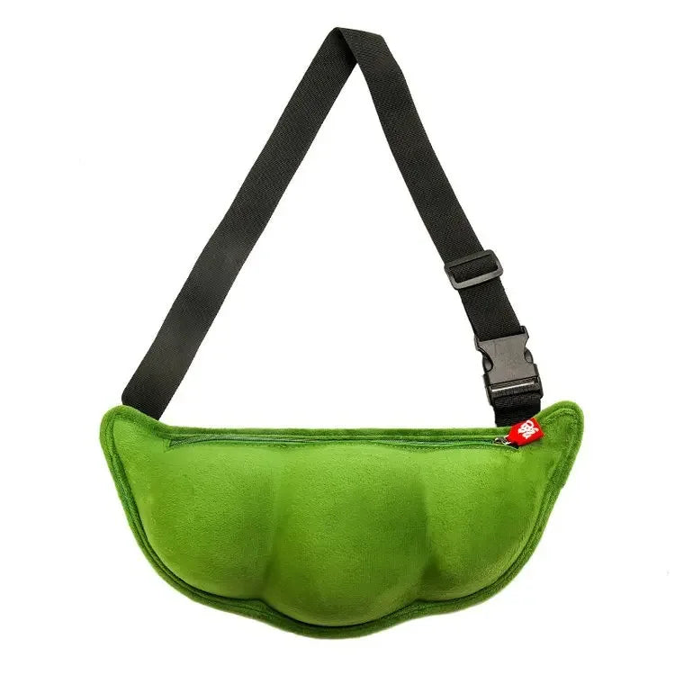 Creative Edamame Plush Pea Shoulder Bag - Fun Ladies Messenger Bag