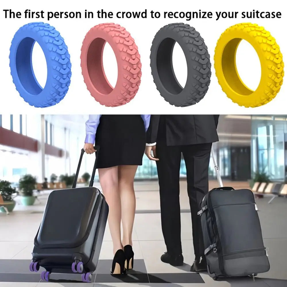 8PCS Travel Luggage Caster Shoes Silicone Suitcase Wheels Protection Cover with Silent Sound Reduce Noise Luggage Accessories