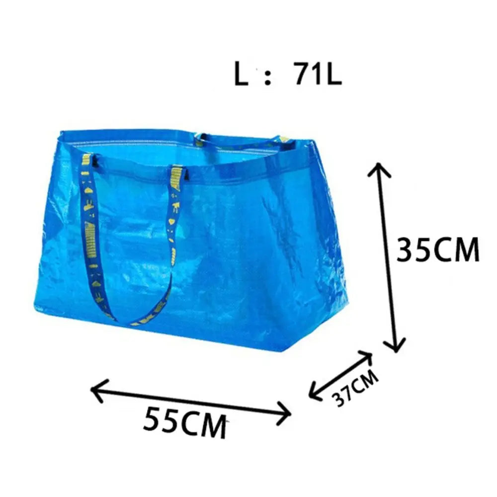 Durable PP Shopping Bag Handheld Boat-shaped Luggage Bag Waterproof Blue Woven Bag