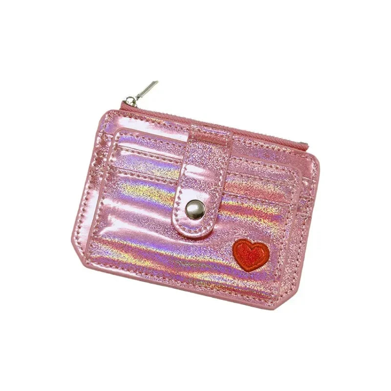 2023 Laser Women's Wallet Cute Design Large Capacity Multi -card Cash Coin Purse Pocket Pocket Love Pattern Accessories