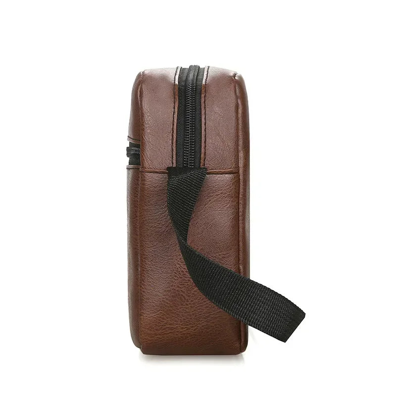 Vintage Messenger Bag Men PU Leather Business Worker Shoulder Bag Brown Black Man Crossbody Bag Male Handbag Gift for Husband