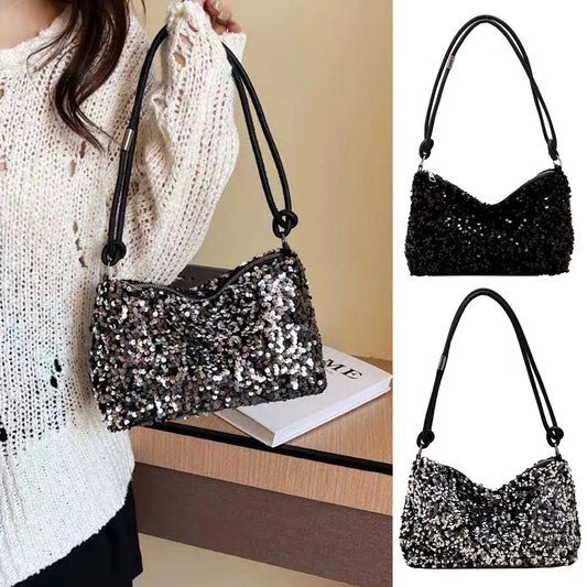 Women's Sequin Shoulder Bag Shiny Handbag Bling Underarm Wedding Party Evening Bag