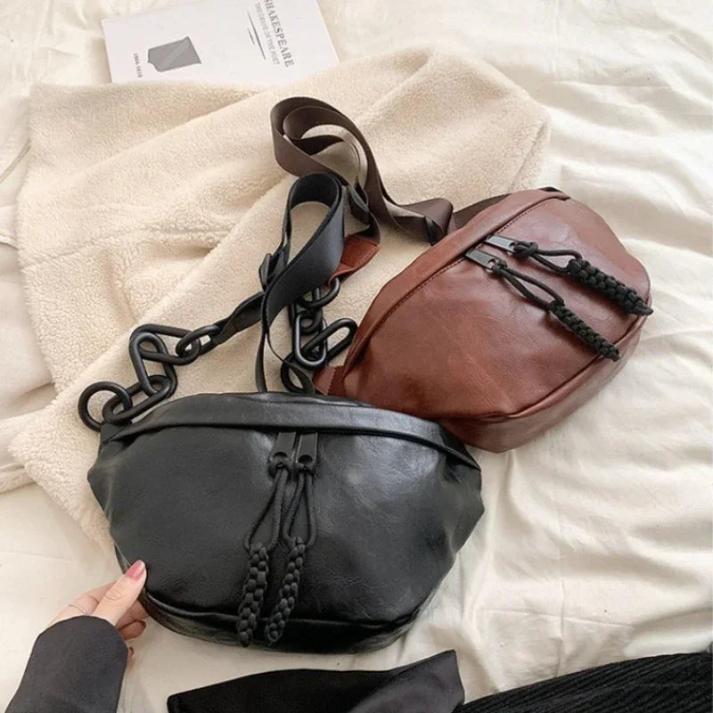 Leather Waist Bag Ladies Fanny Pack High Quality Crossbody Chest Bag