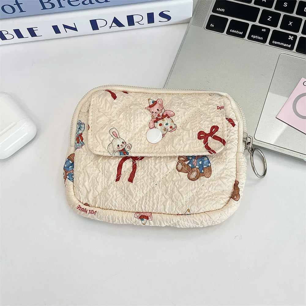 Cute Cartoon Multifunctional Coin Purse Kawaii Wallet Portable Coin Bag Key Earphone Coin Organizer Pouch Zipper Bag Kids Gift