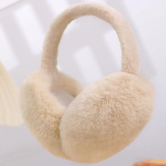 New Men Women Plush Ear Warmer Solid Color Winter Earmuffs Thickened Folding Earflap Ear Cover Outdoor Cold Protection